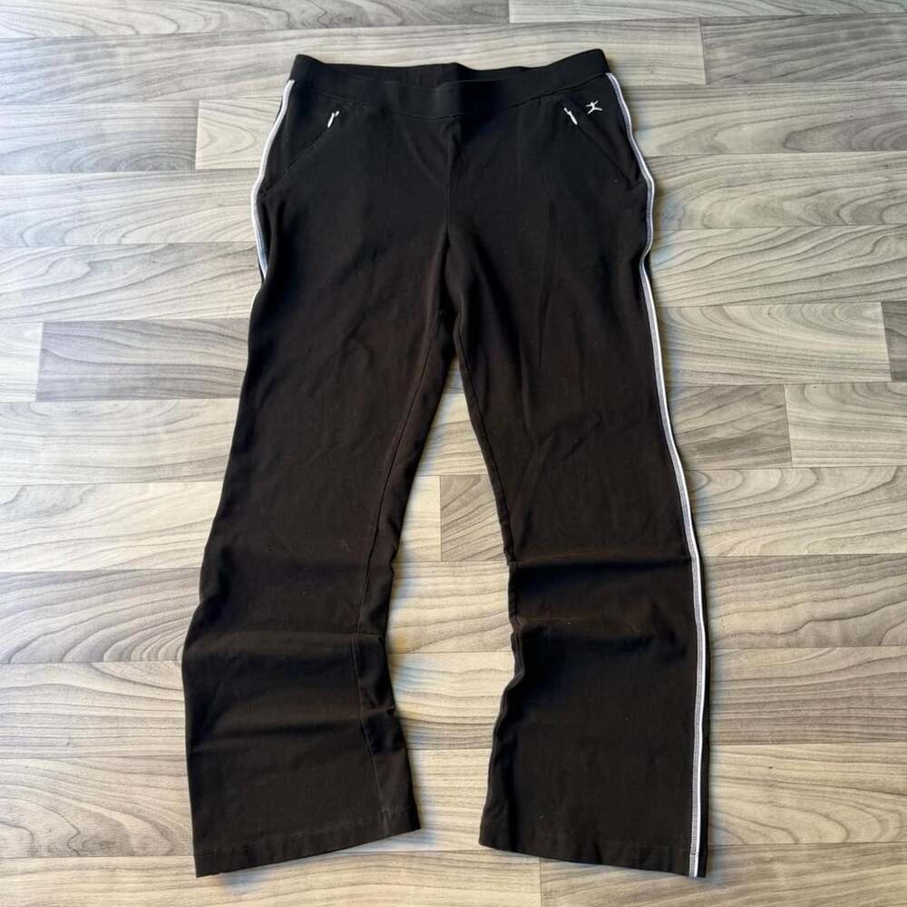 Danskin Flared Sweatpants Size L Black Y2K Athletic Track Pants